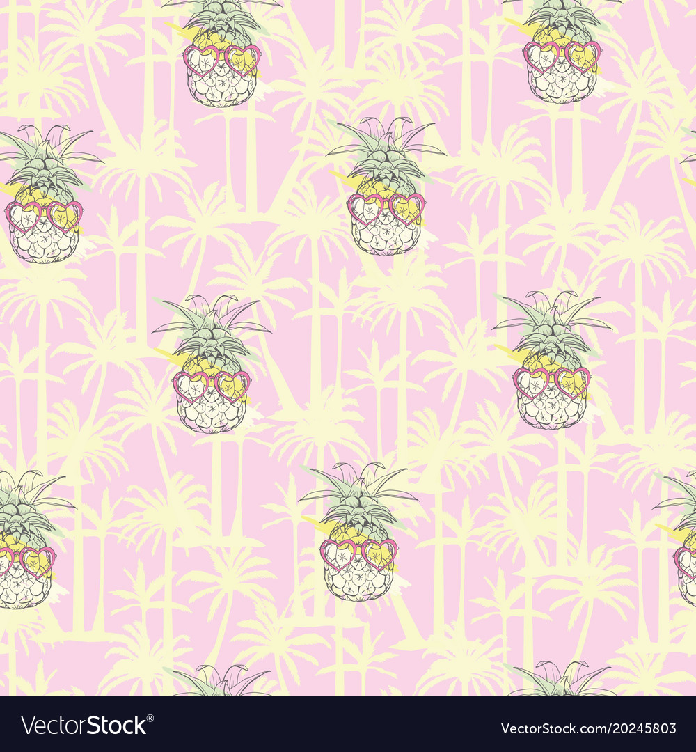 Pineapples background seamless pattern