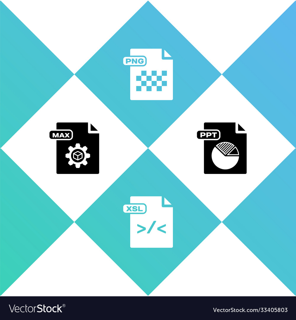 Set max file document xsl png and ppt icon
