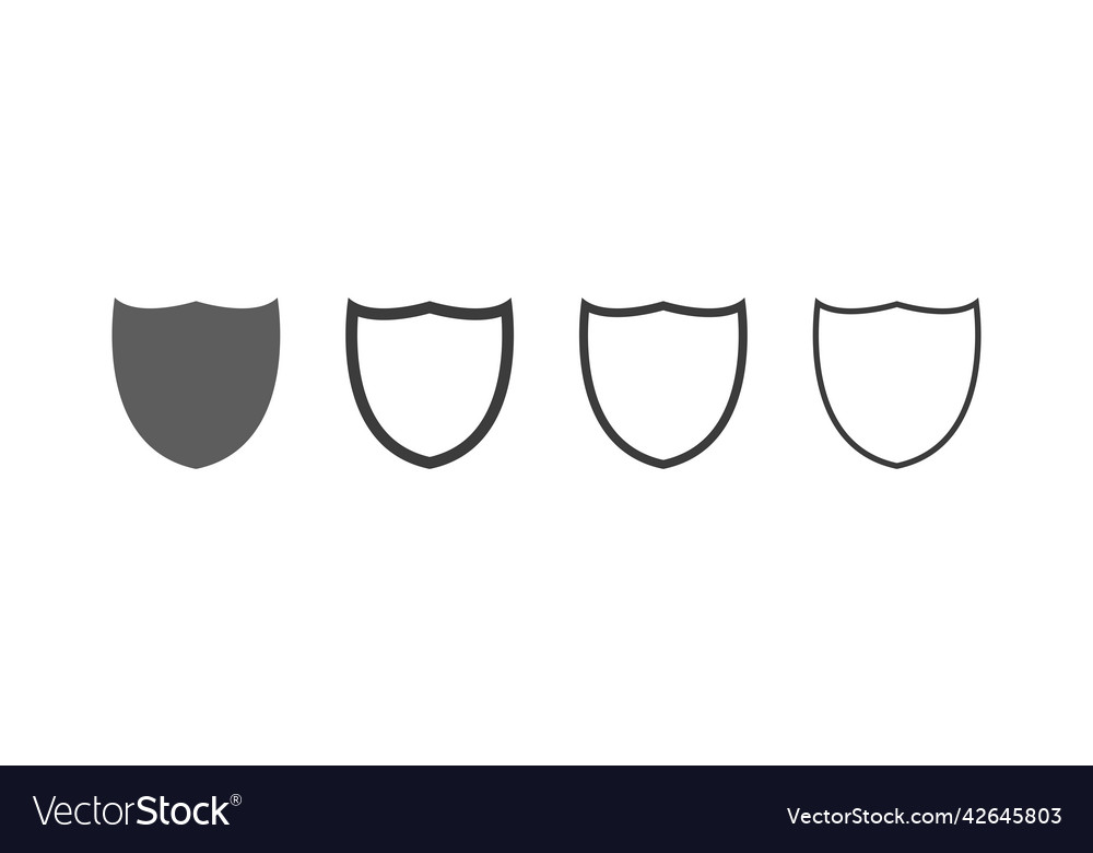 Shield with line icons collection