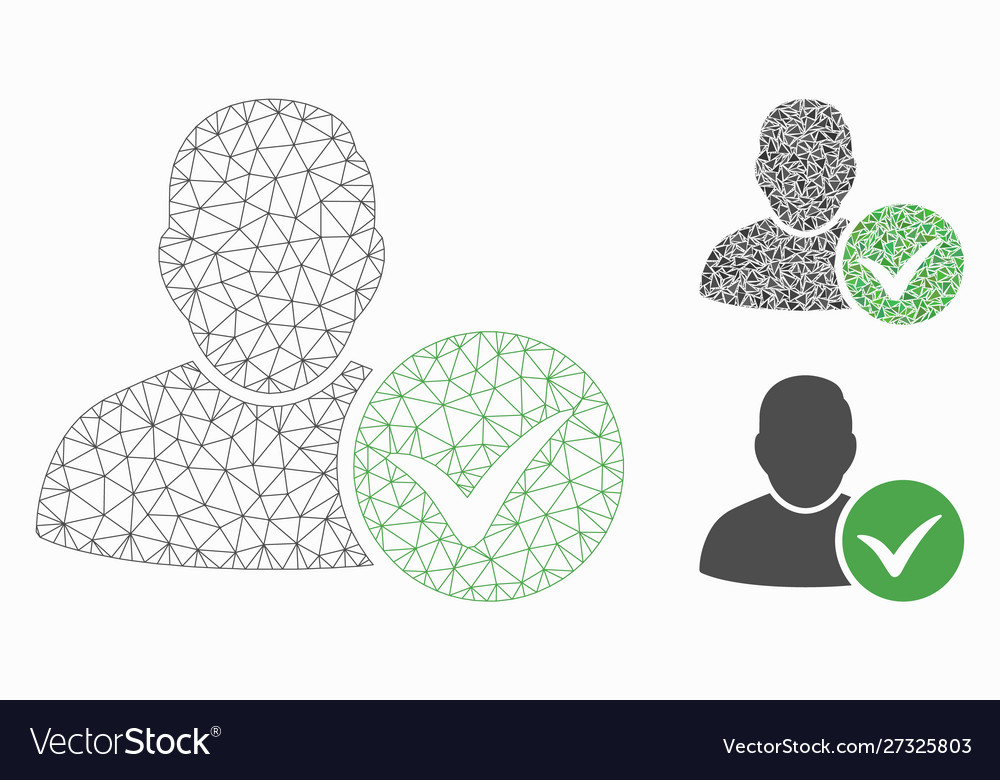 Valid user mesh wire frame model vector image Valid user mesh wire frame model