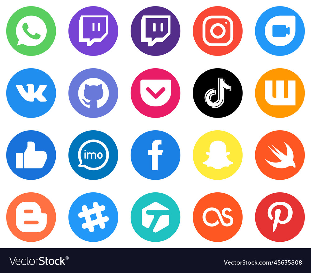 20 customizable white icons imo like pocket Vector Image