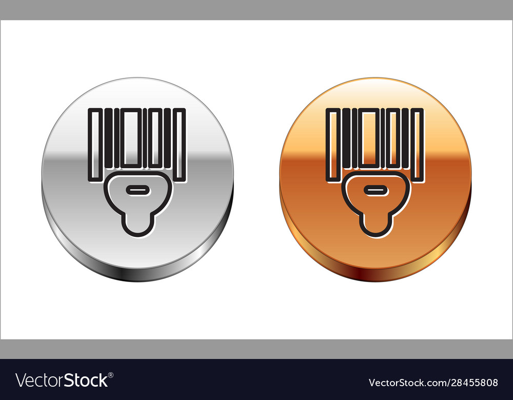 Black line scanner scanning bar code icon isolated Vector Image Black line scanner scanning bar code icon isolated