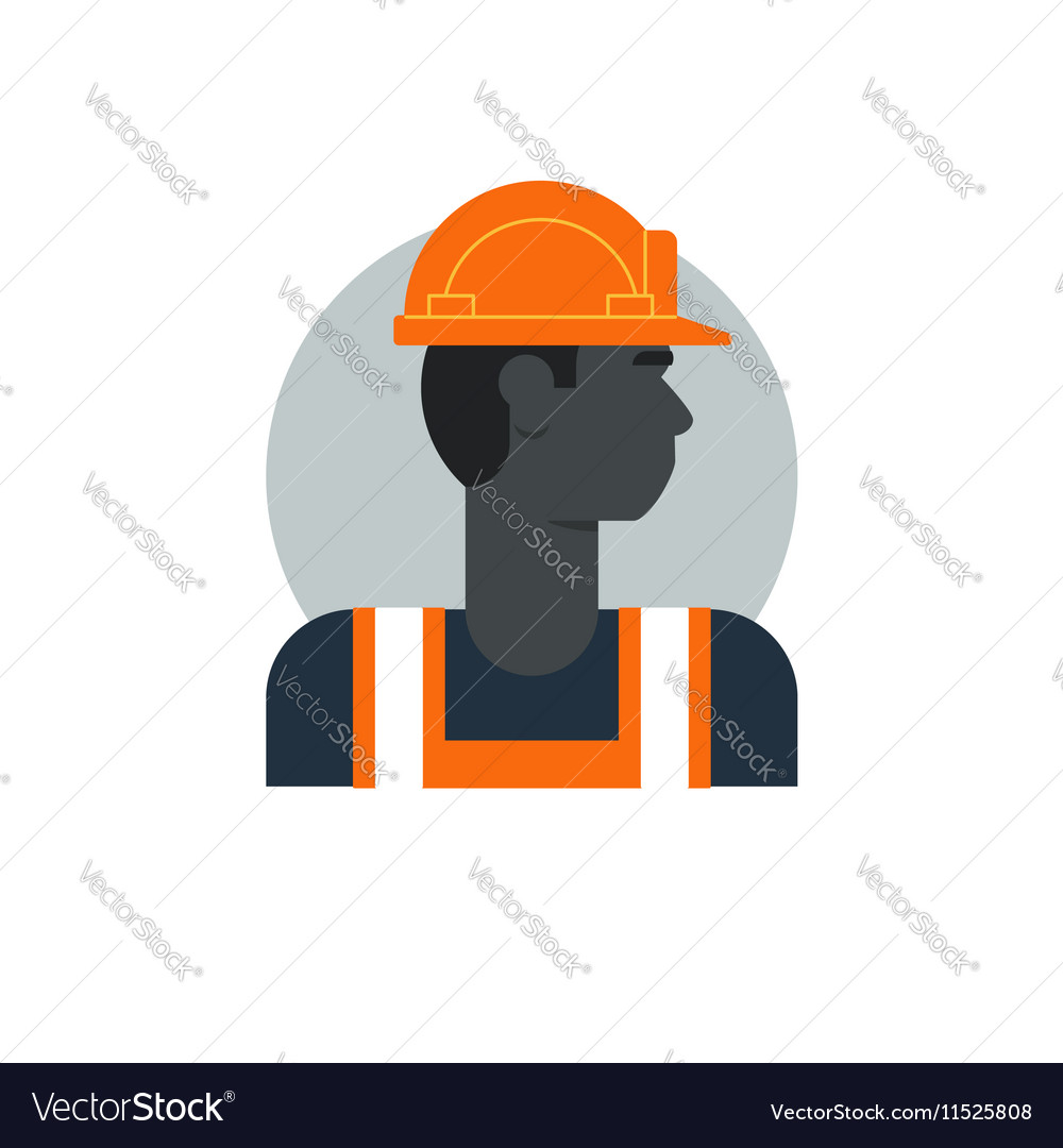 Black man side view construction worker labor Vector Image