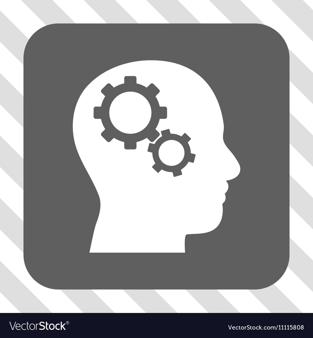 Brain gears rounded square button