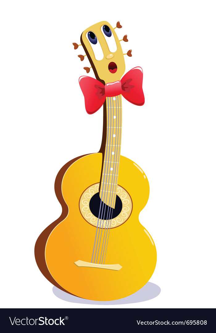 Cartoon guitar Royalty Free Vector Image - VectorStock