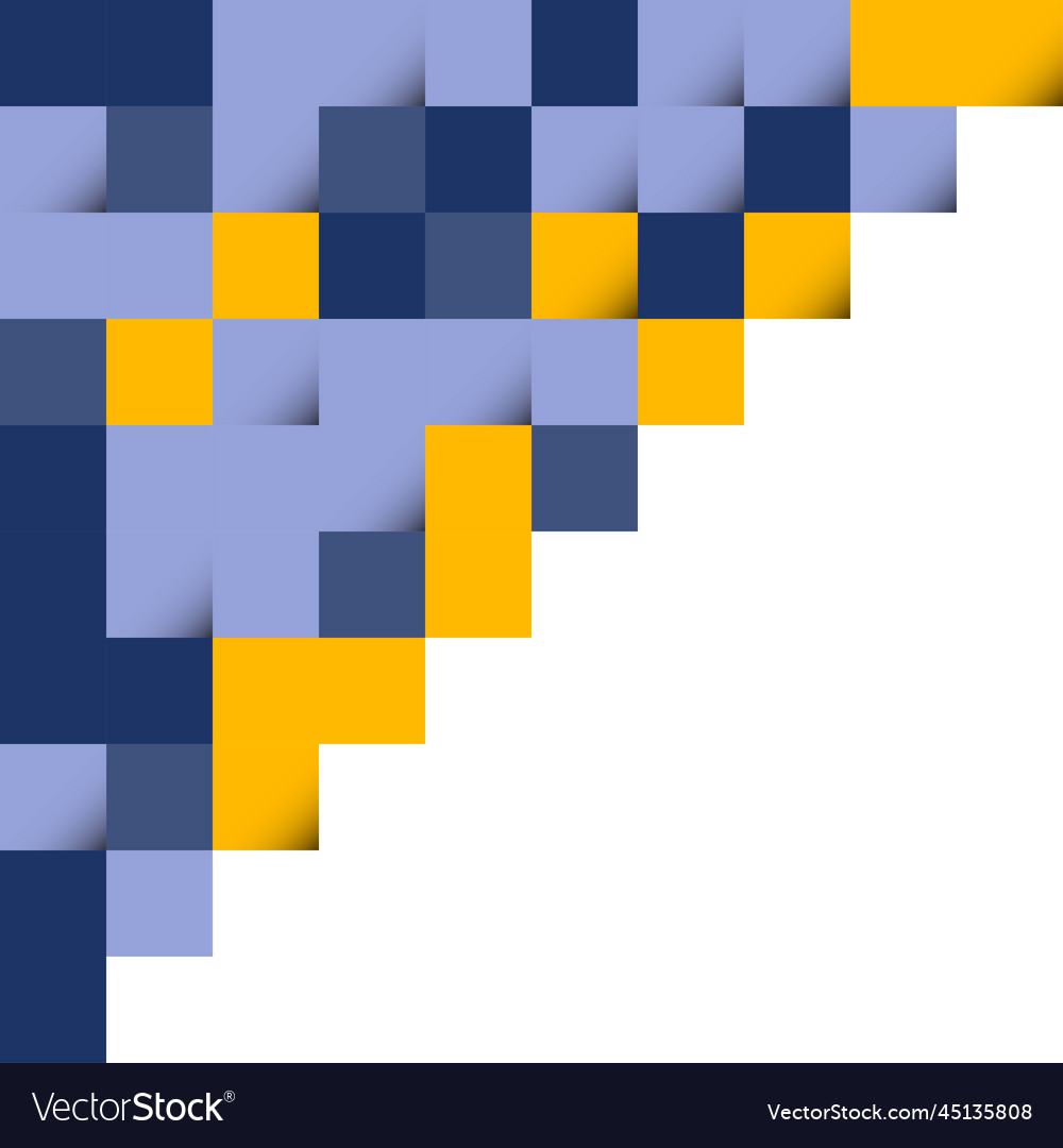 Dark blue and yellow abstract squares background Vector Image