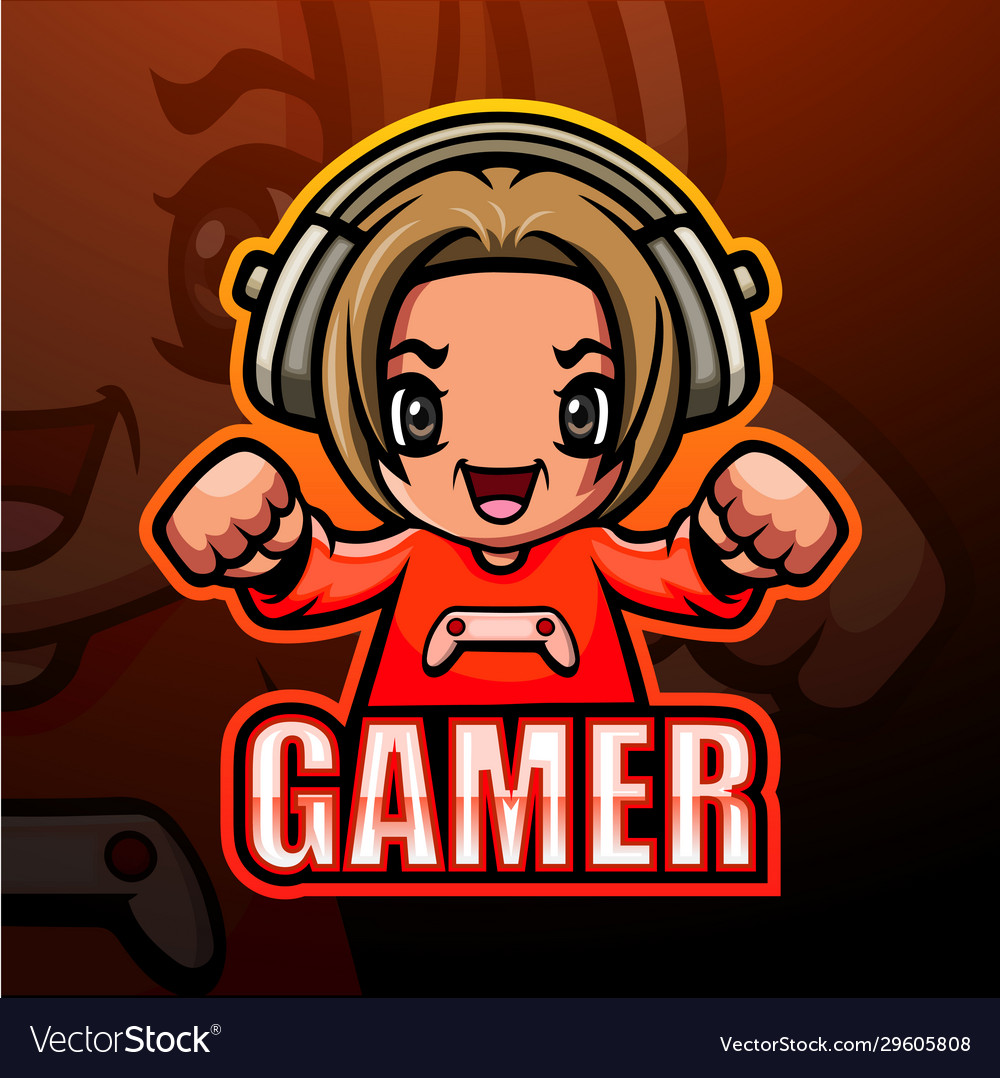 Gamer Girl Mascot Logo