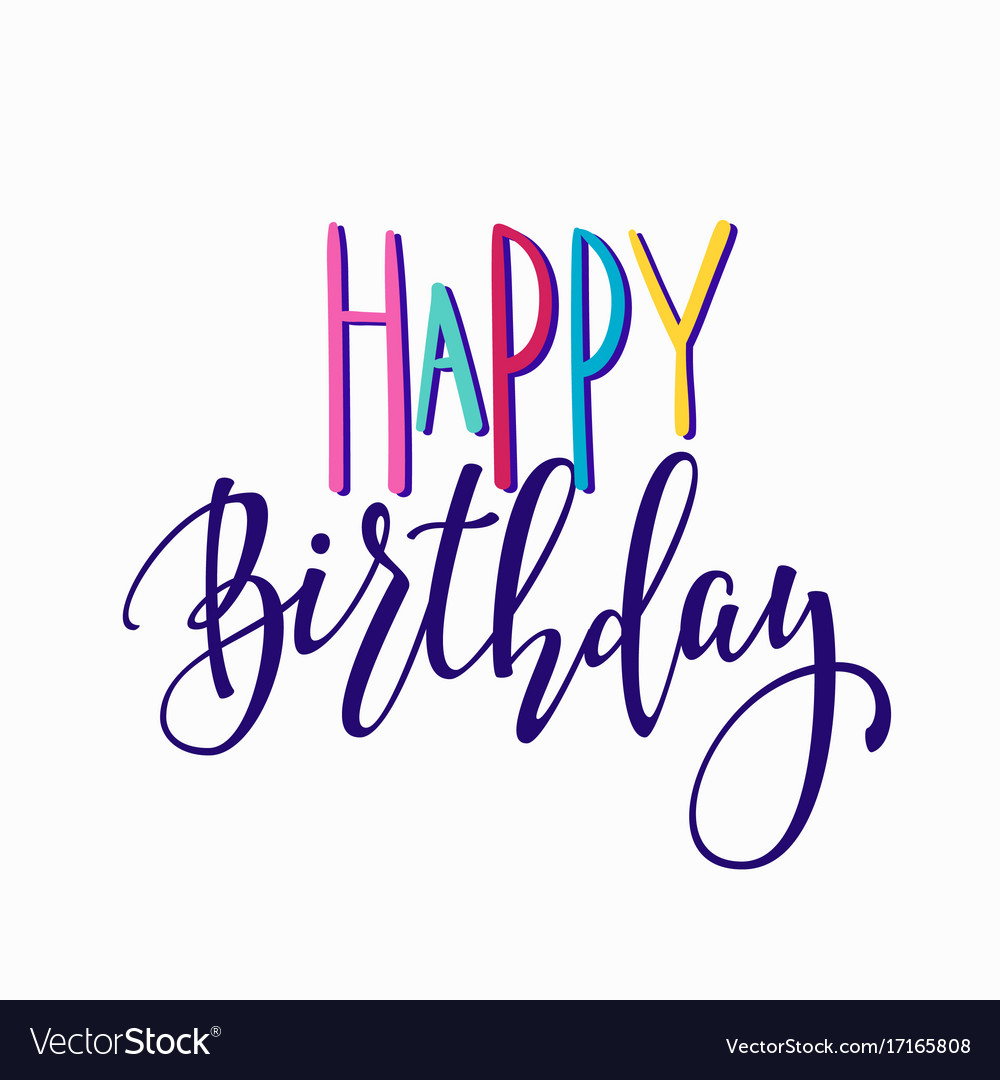 Happy birthday party lettering typography Vector Image