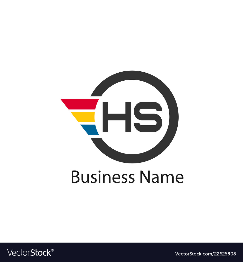 Initial letter hs logo template design vector image Initial letter hs logo template design