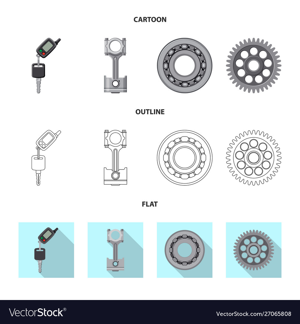Isolated object auto and part sign collection vector image Isolated object auto and part sign collection