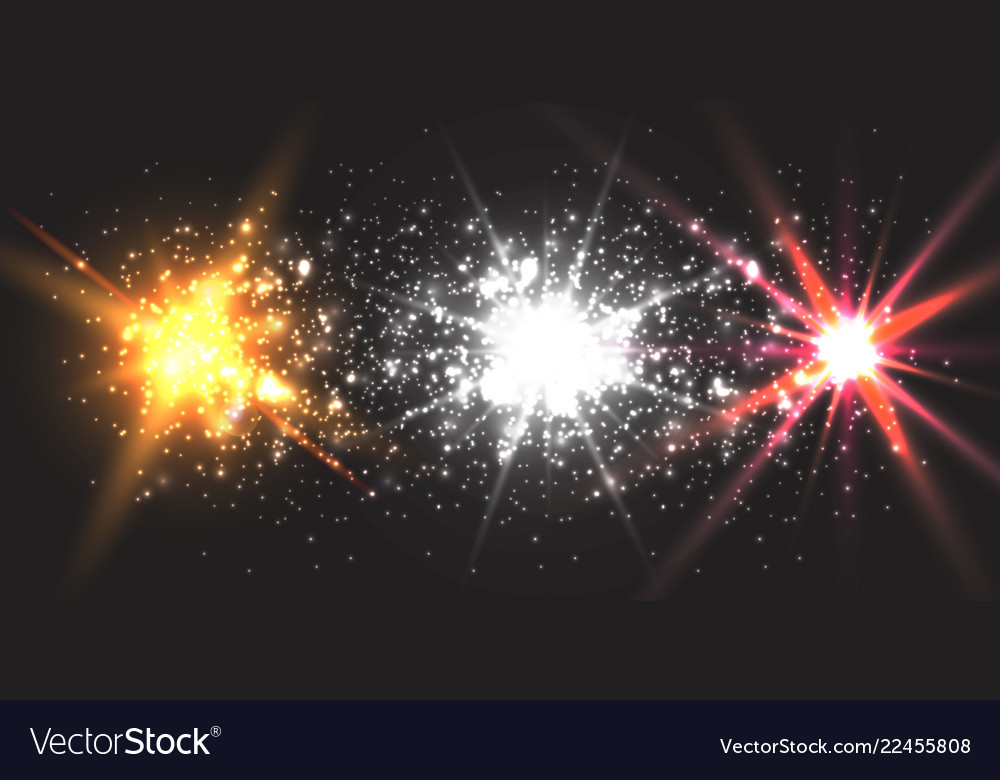 Light effect glow star flashed sequins