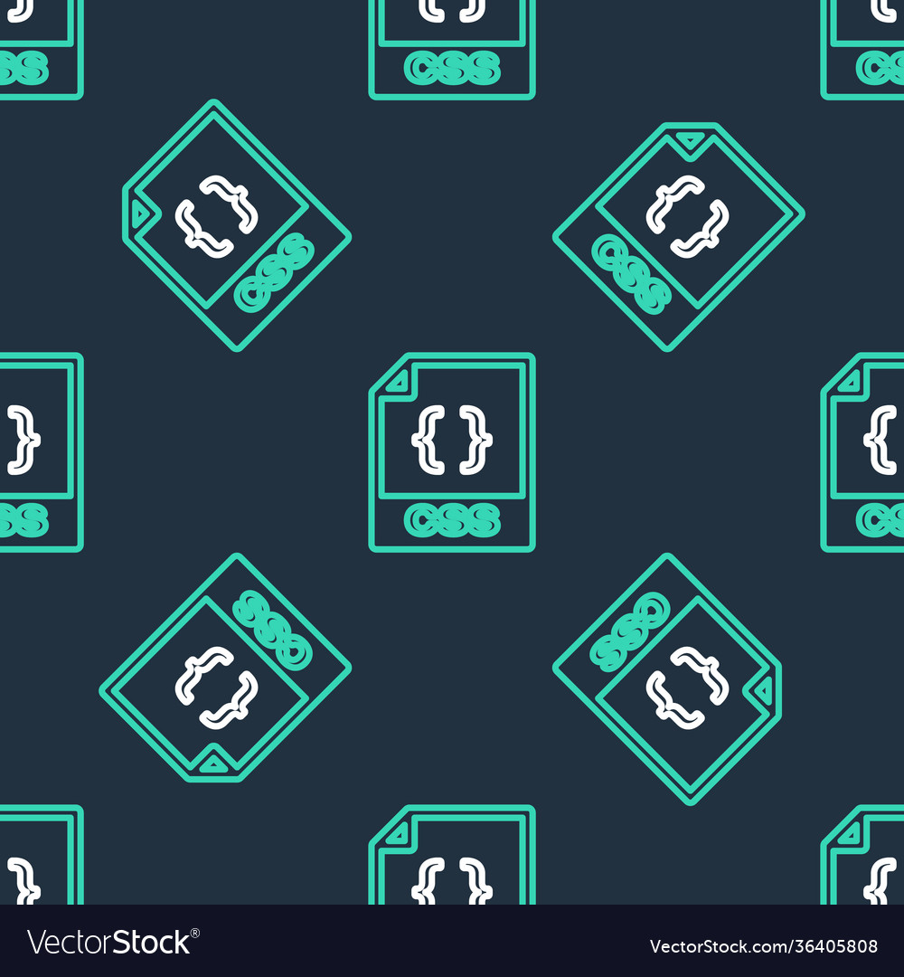 Line css file document download button icon vector image Line css file document download button icon