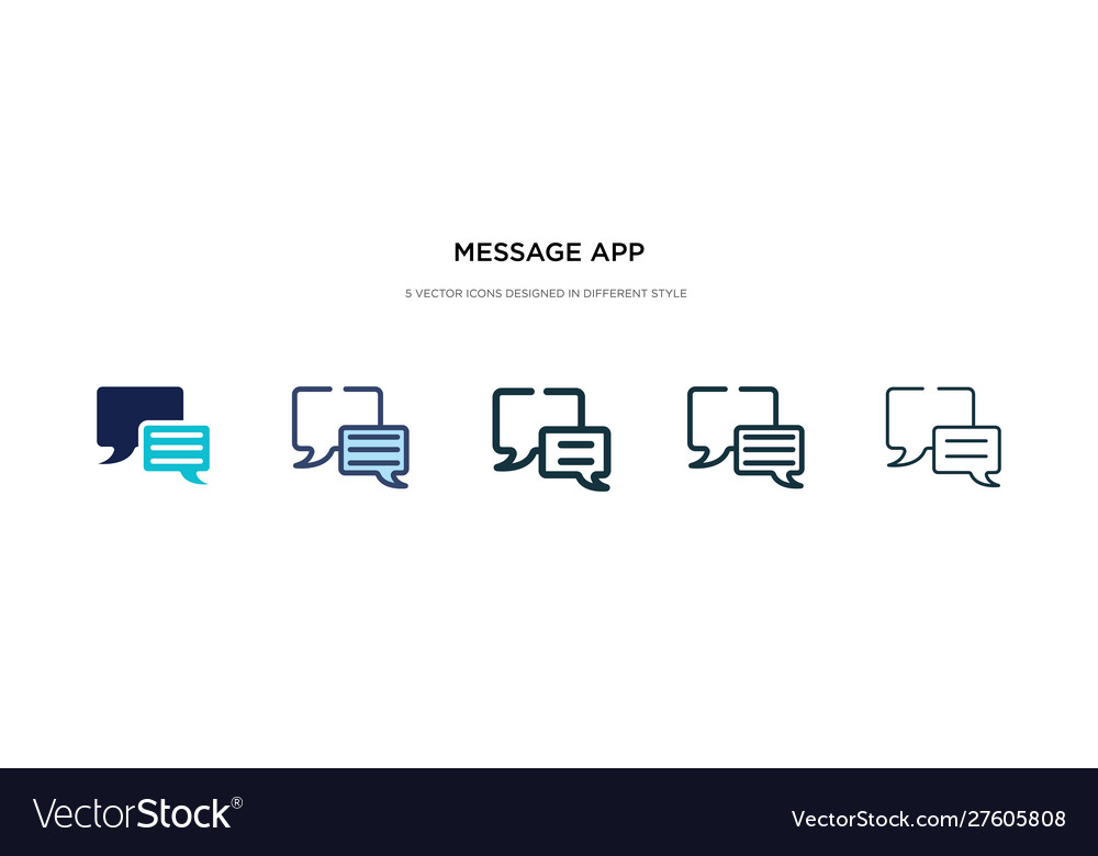 Message app icon in different style two colored