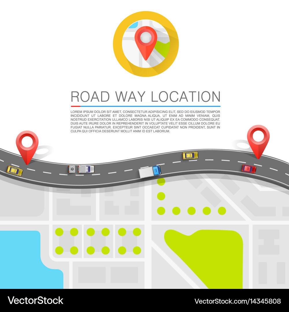 Paved path on the road Royalty Free Vector Image