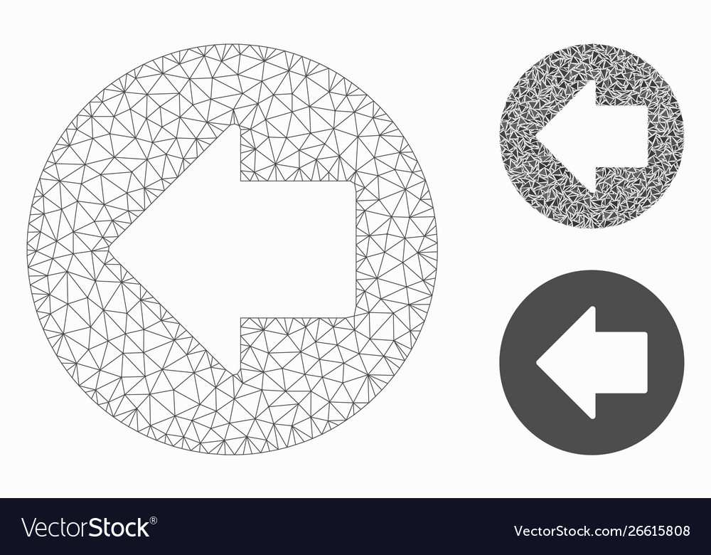 Previous arrow mesh network model vector image Previous arrow mesh network model