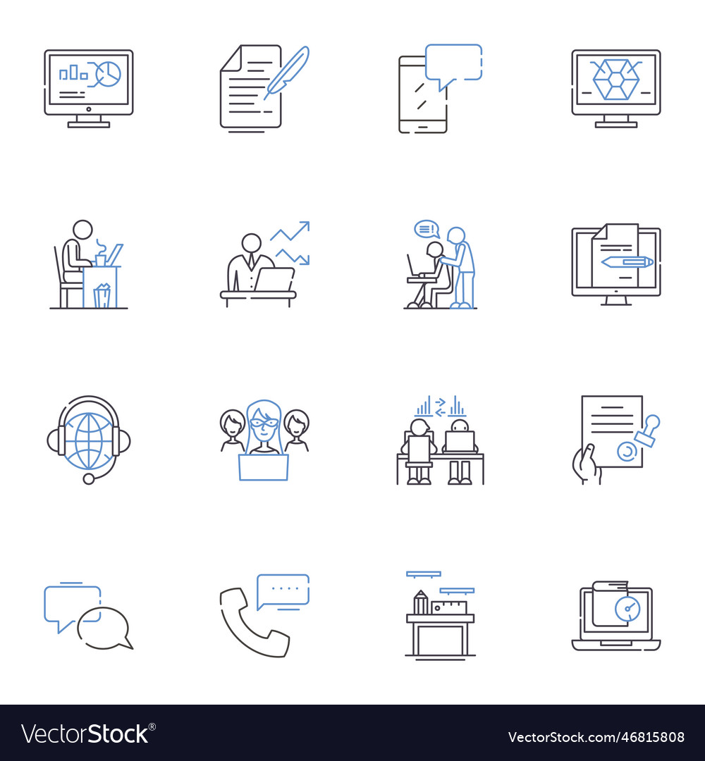 Process framework line icons collection Vector Image Process framework line icons collection