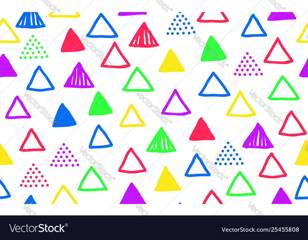 Retro Triangle Doodle Pattern