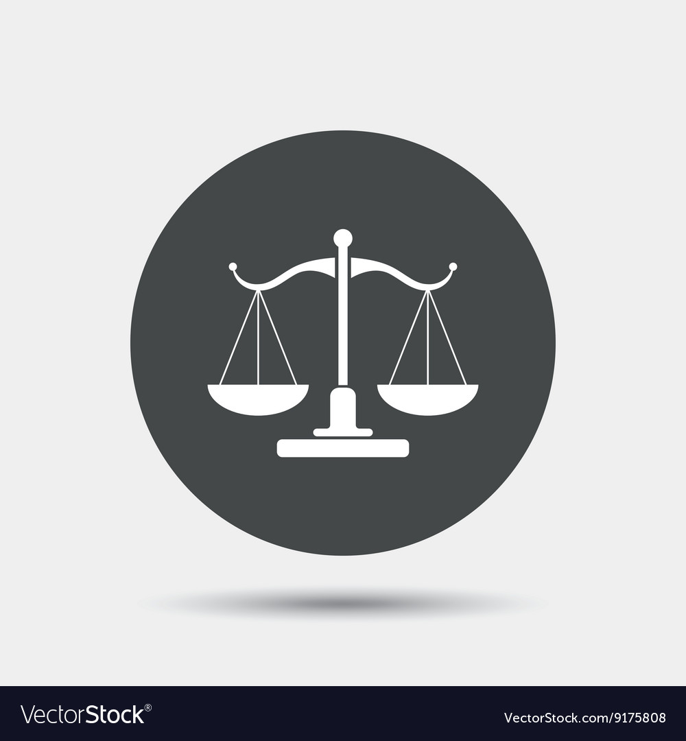 Scales of justice sign icon court of law symbol Vector Image