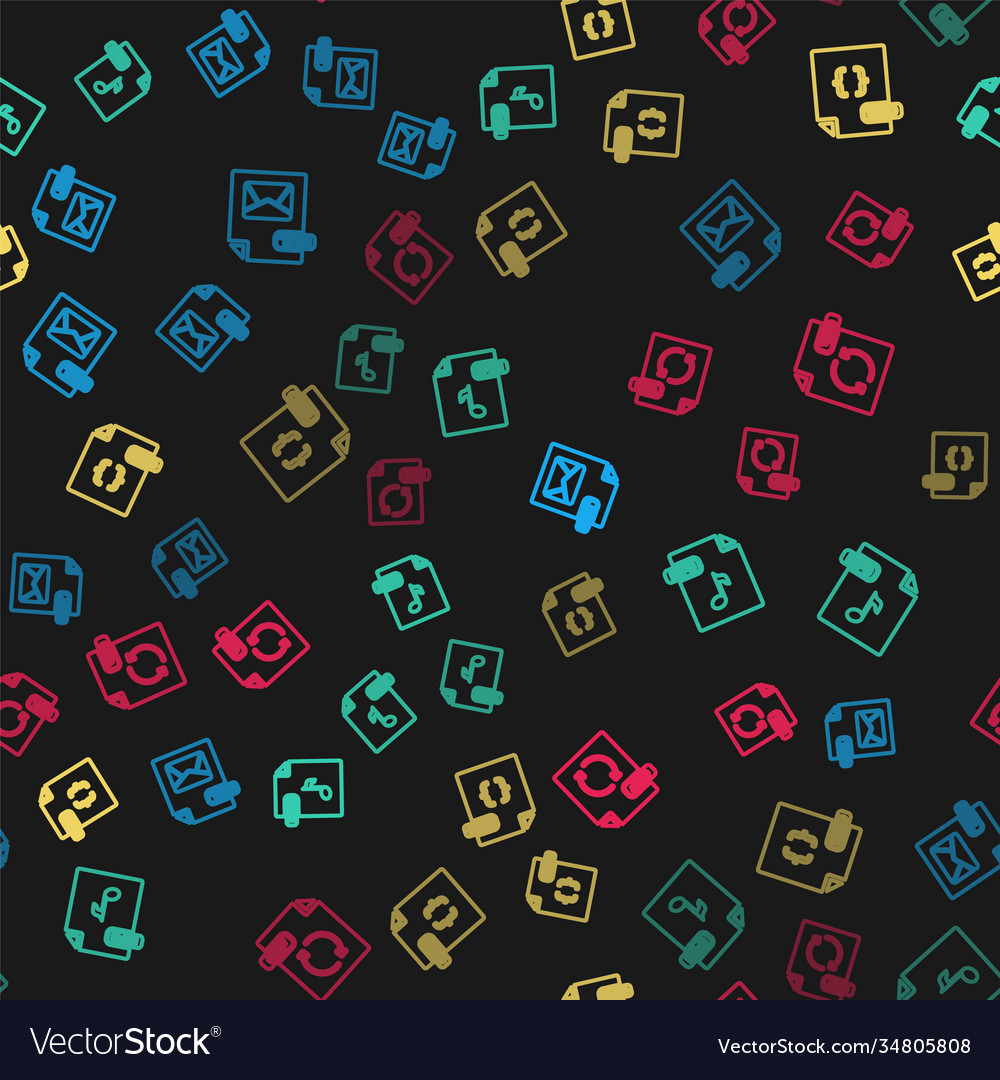 Set line eml file document mp3 css and gif vector image Set line eml file document mp3 css and gif