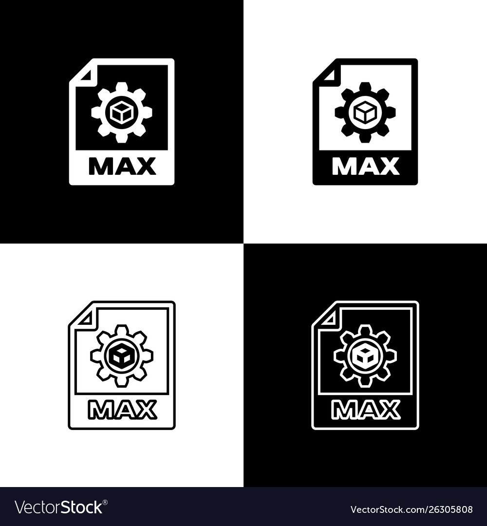 Set max file document icon download button vector image Set max file document icon download button