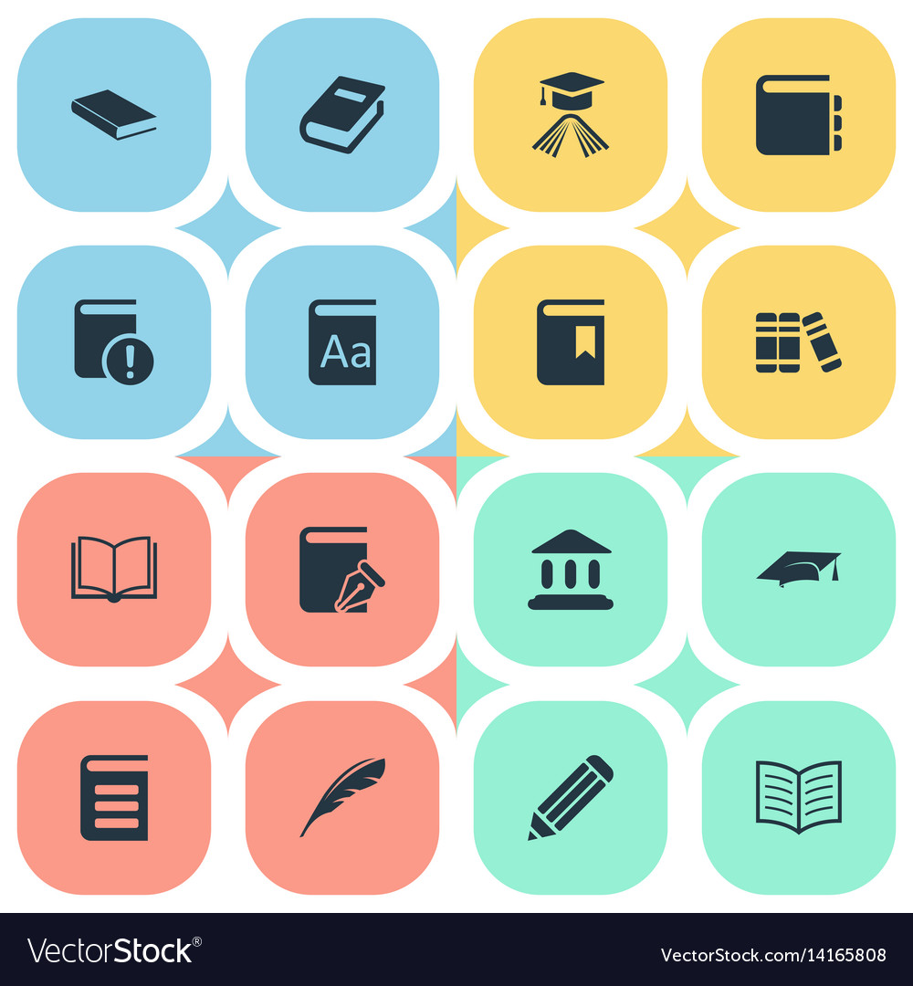 Set of simple reading icons