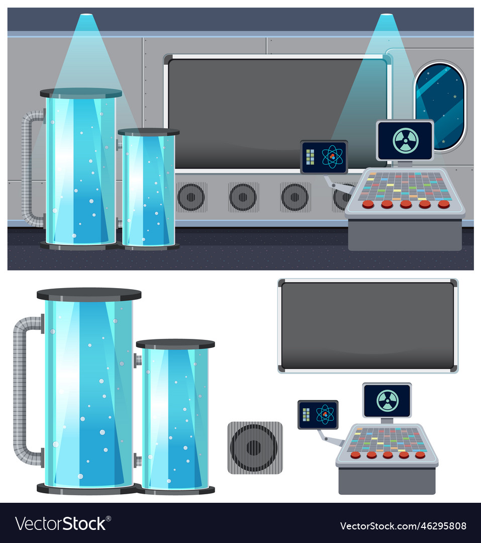Set of space element and background Vector Image Set of space element and background