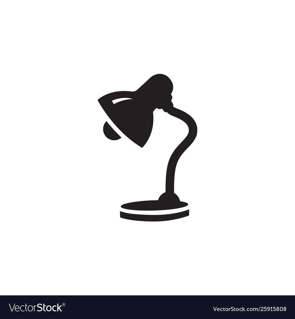 Table lamp icon in flat style for apps ui Vector Image Table lamp icon in flat style for apps ui