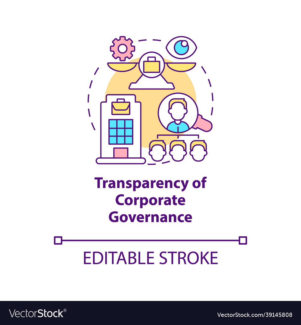 Transparency of corporate governance concept icon vector image Transparency of corporate governance concept icon