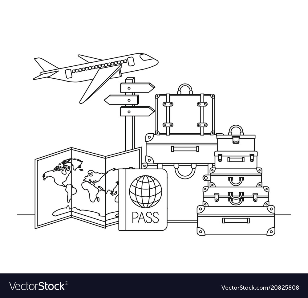 Travel around the world set icons