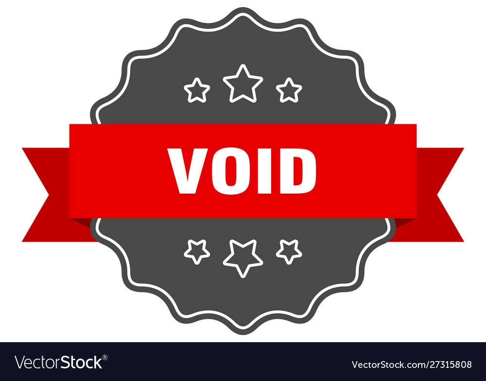 Void red label isolated seal