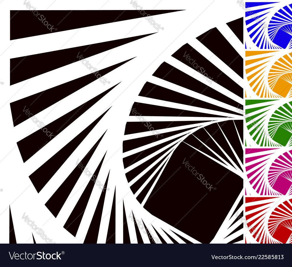 Abstract background set with concentric rotating vector image Abstract background set with concentric rotating
