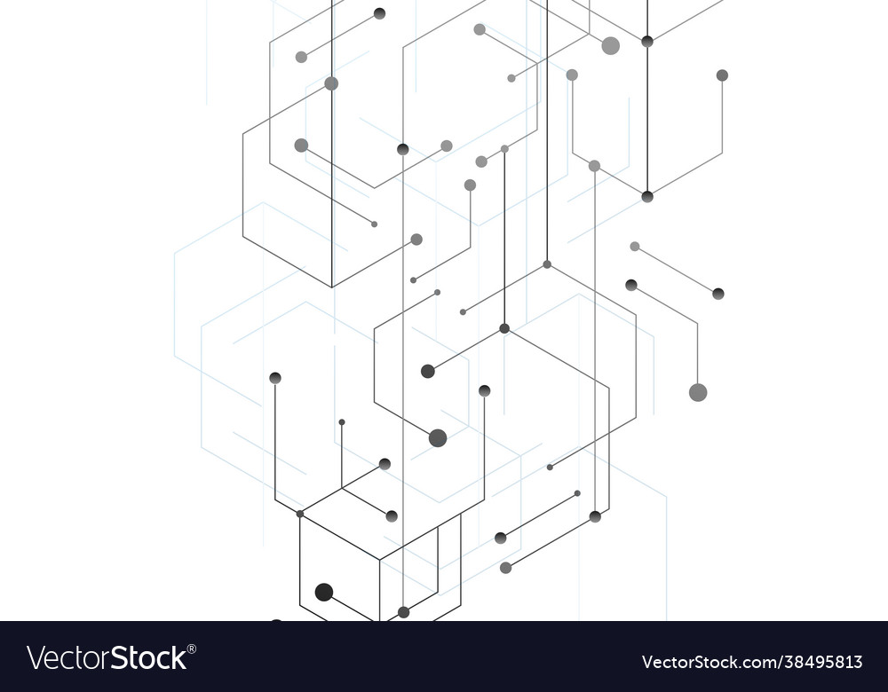 Abstract hexagon technology connect for concept Vector Image Abstract hexagon technology connect for concept