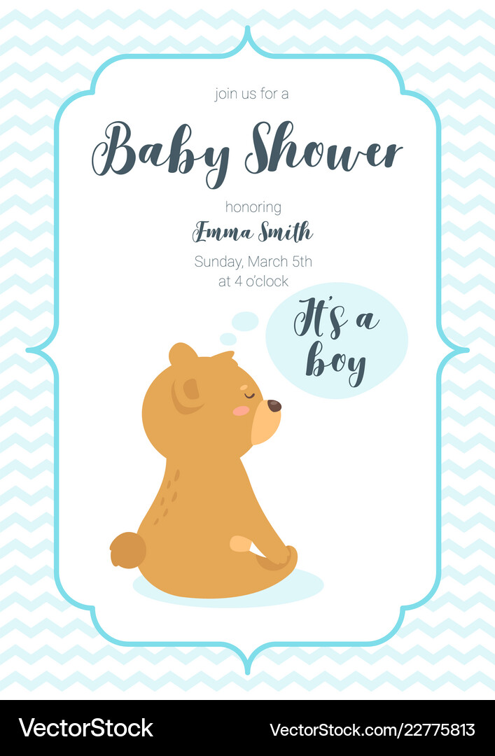 Baby shower design template Royalty Free Vector Image