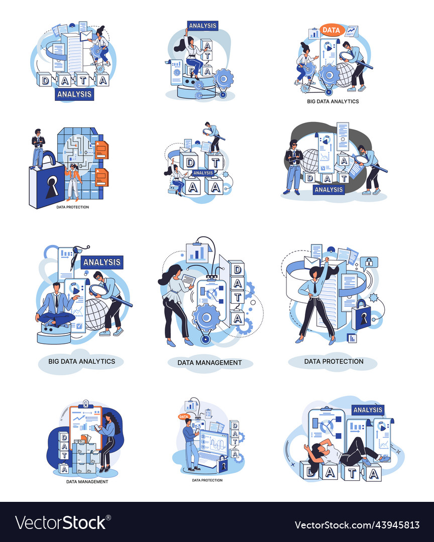 Big data analytics platform management Vector Image Big data analytics platform management