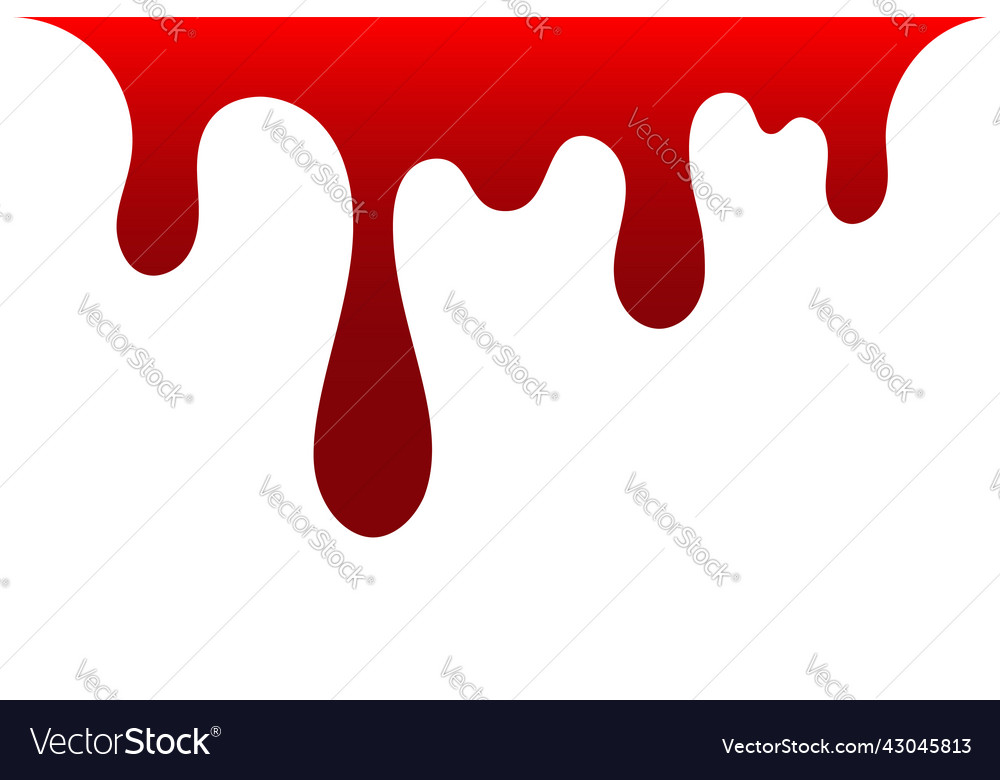 Blood drip cartoon halloween bloodstain isolated Vector Image