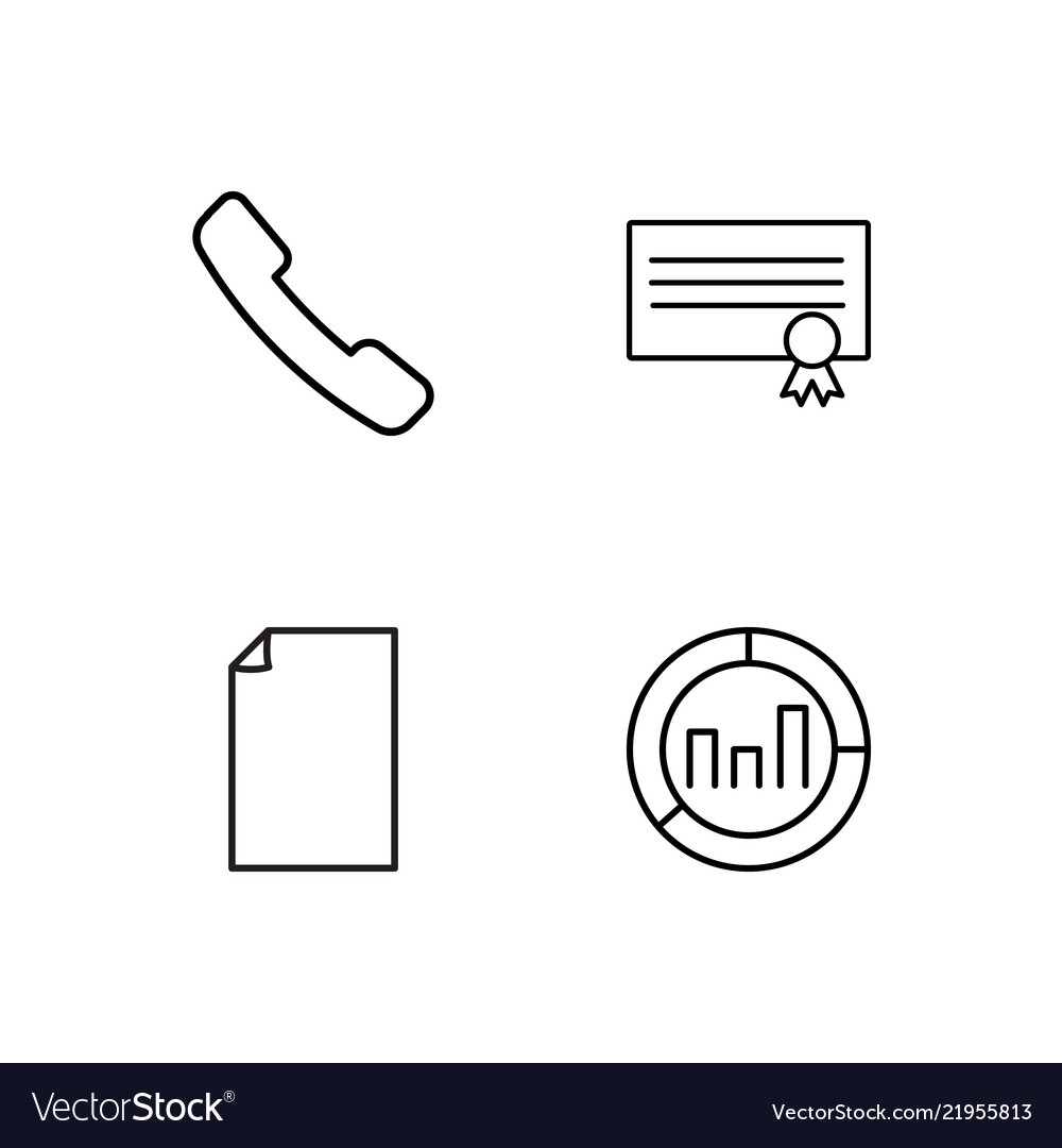 Business simple outlined icons set