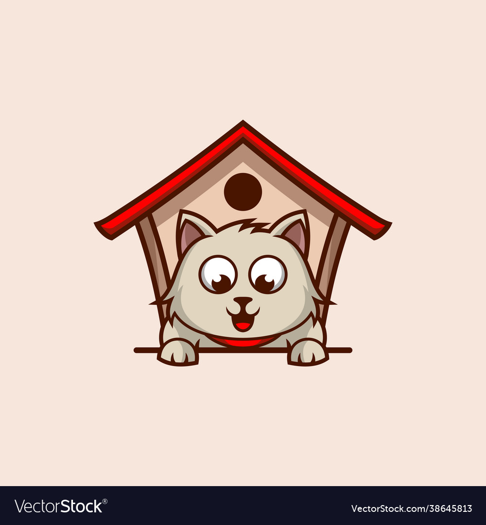 Cat home logo vector image Cat home logo