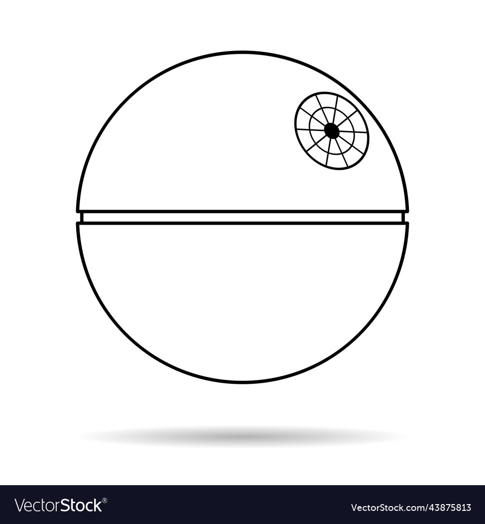 Death star icon with shadow mobile space station Vector Image