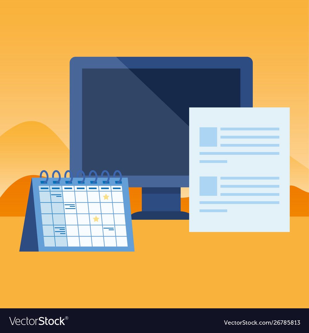 Desktop computer with calendar reminder