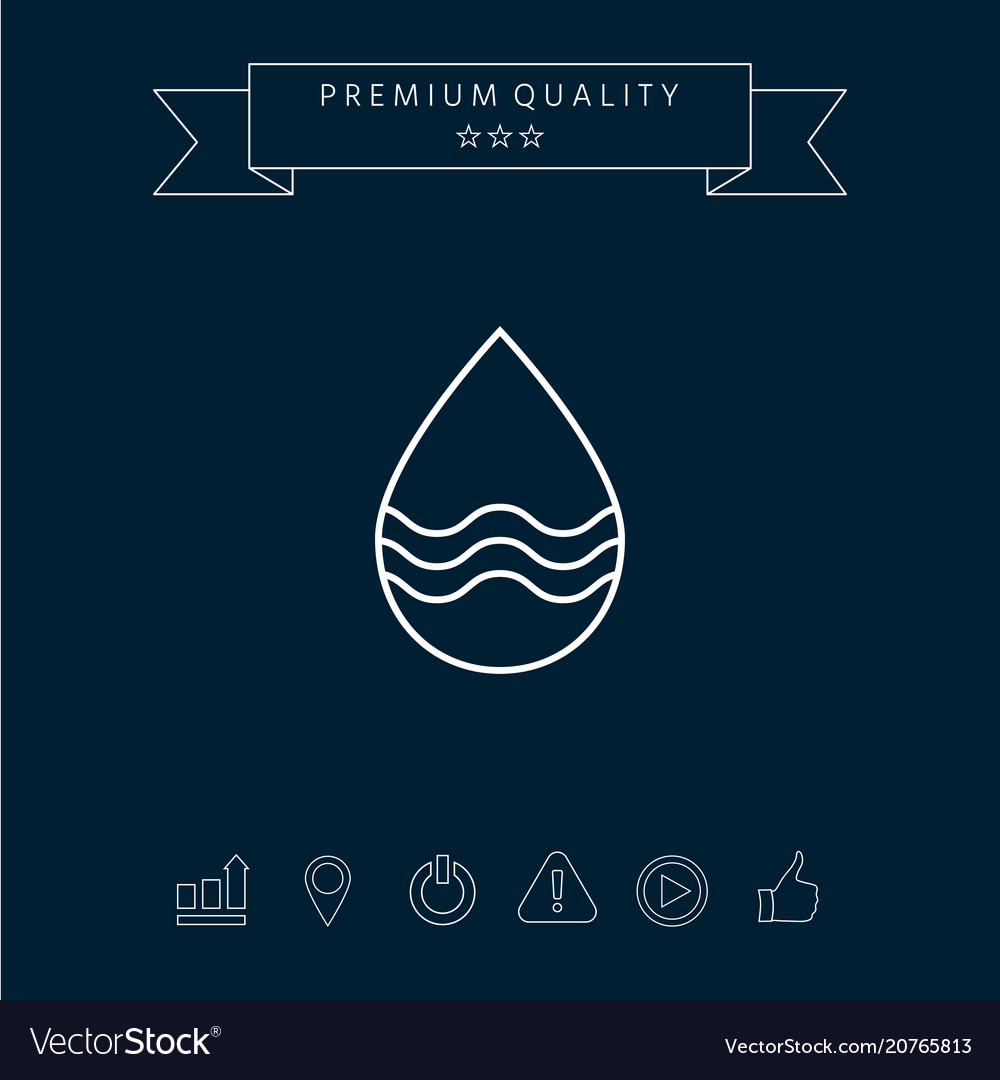 Drop line icon with waves