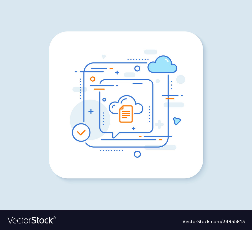 File data storage line icon cloud computing sign Vector Image File data storage line icon cloud computing sign
