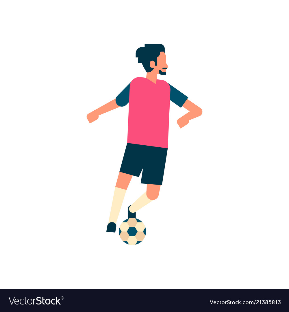 Football player kick ball isolated sport