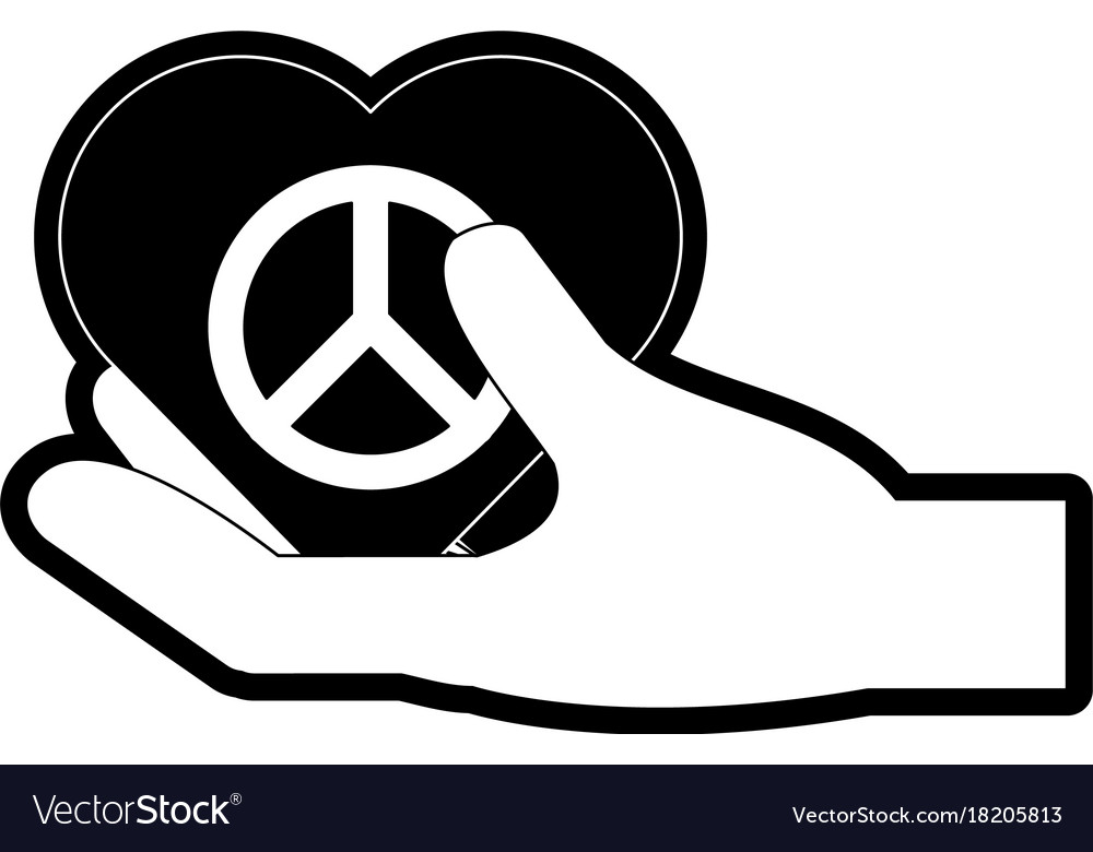 Hand with heart symbol Royalty Free Vector Image