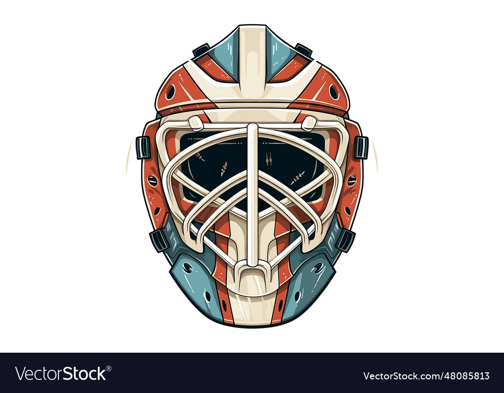 Hockey goalie mask flat Royalty Free Vector Image