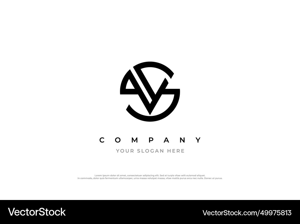 Initial letter sv logo or vs logo design Vector Image