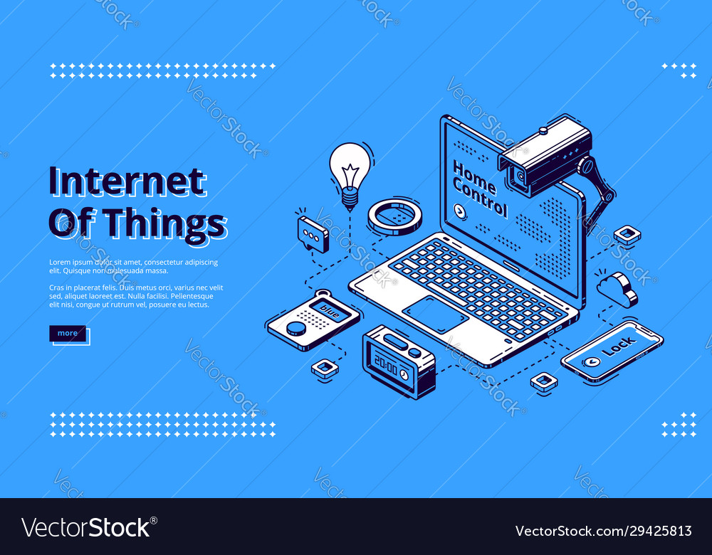 Internet Things Isometric Web Banner Iot Vector Image