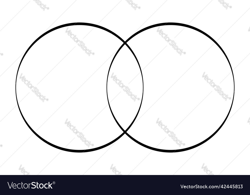 Intersecting overlapping circles rings element vector image Intersecting overlapping circles rings element