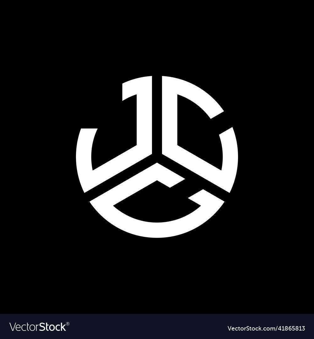 Jcc letter logo design on black background