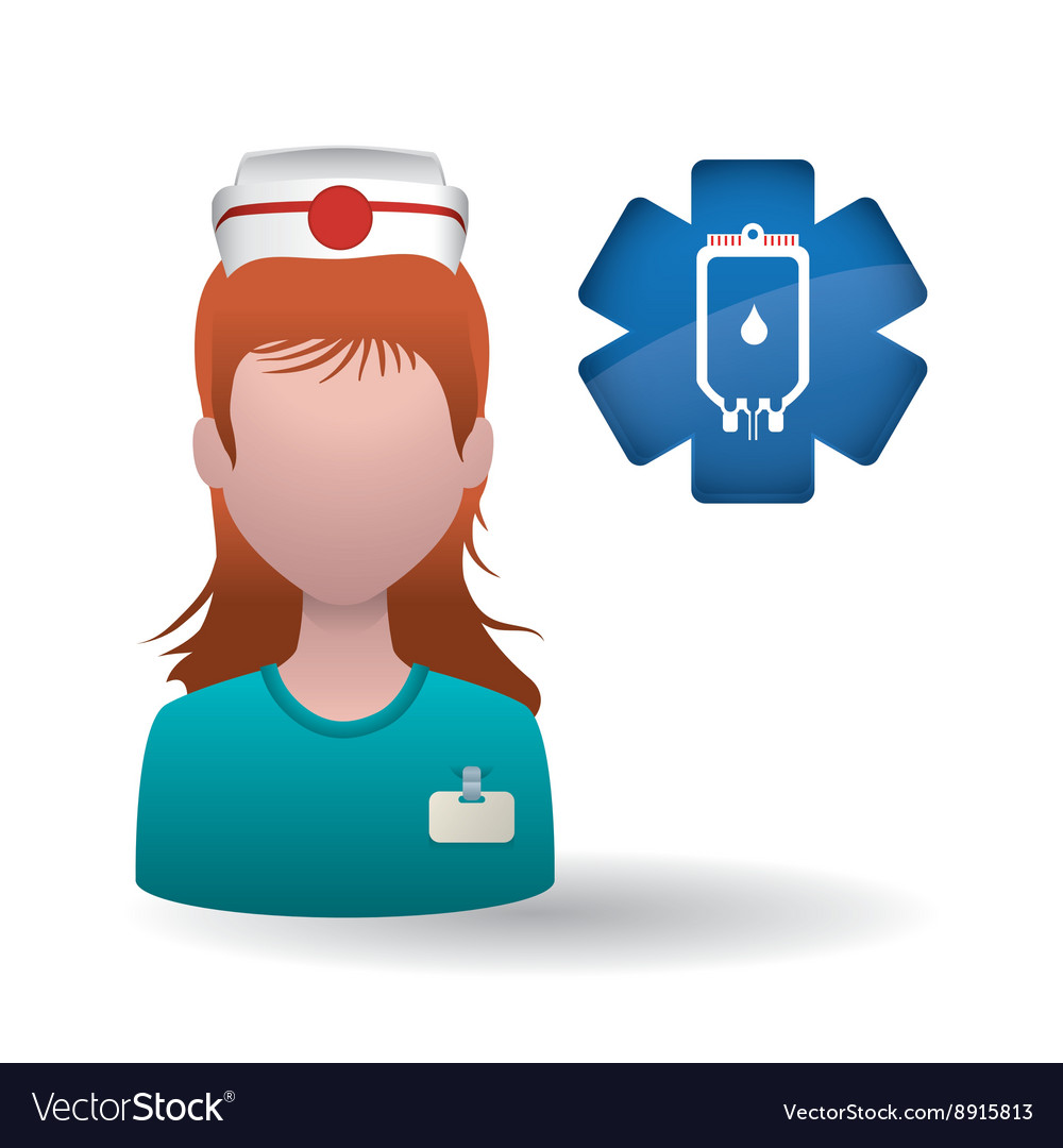 Medical care concept nurse icon white background