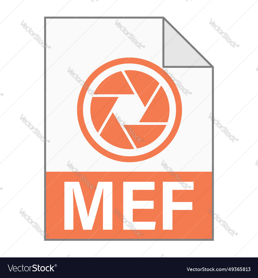 Modern flat design of mef file icon for web Vector Image Modern flat design of mef file icon for web